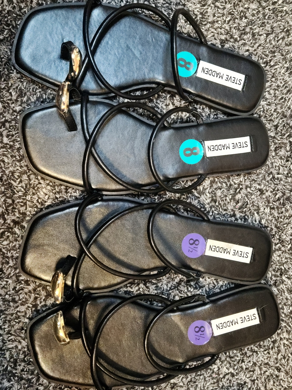 Steve Madden Black Strappy Square-Toe Sandals